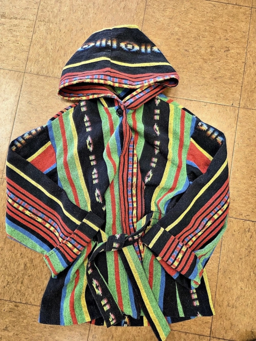 Multicolor Striped Hooded Jacket